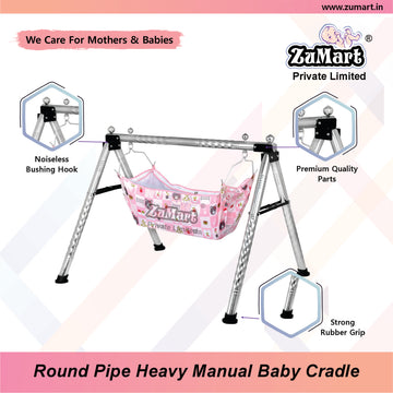 Round Pipe Heavy Weight Manual Baby Cradle