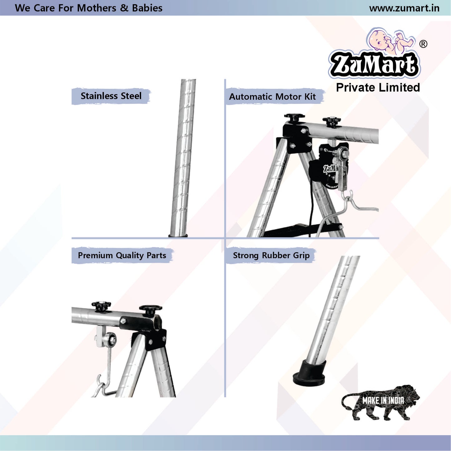 Round Pipe Light Weight Automatic Baby Cradle