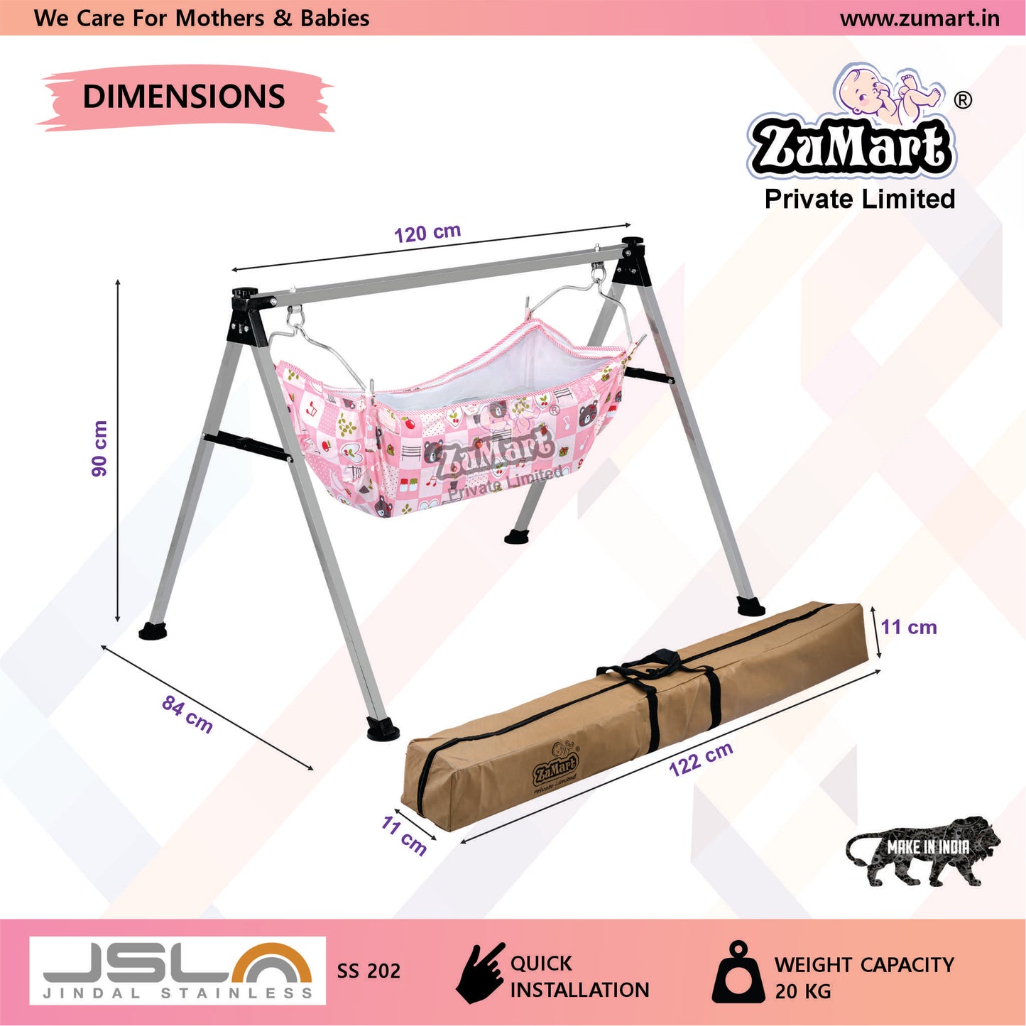 4 Feet Heavy Manual Baby Cradle