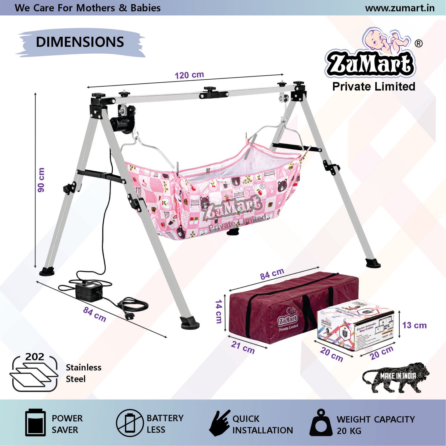 2 feet light NRI Automatic Baby Cradle
