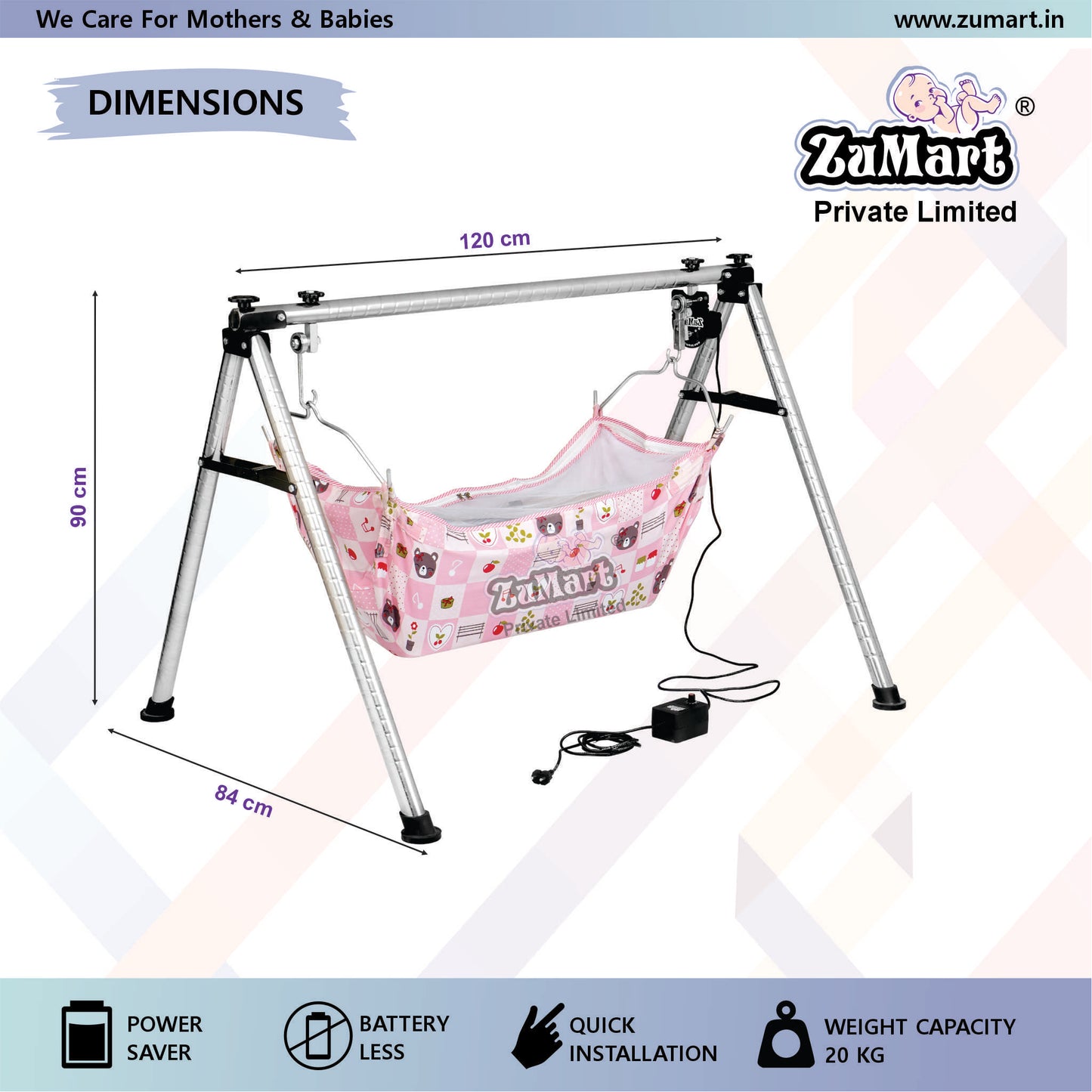 Round Pipe Light Weight Automatic Baby Cradle