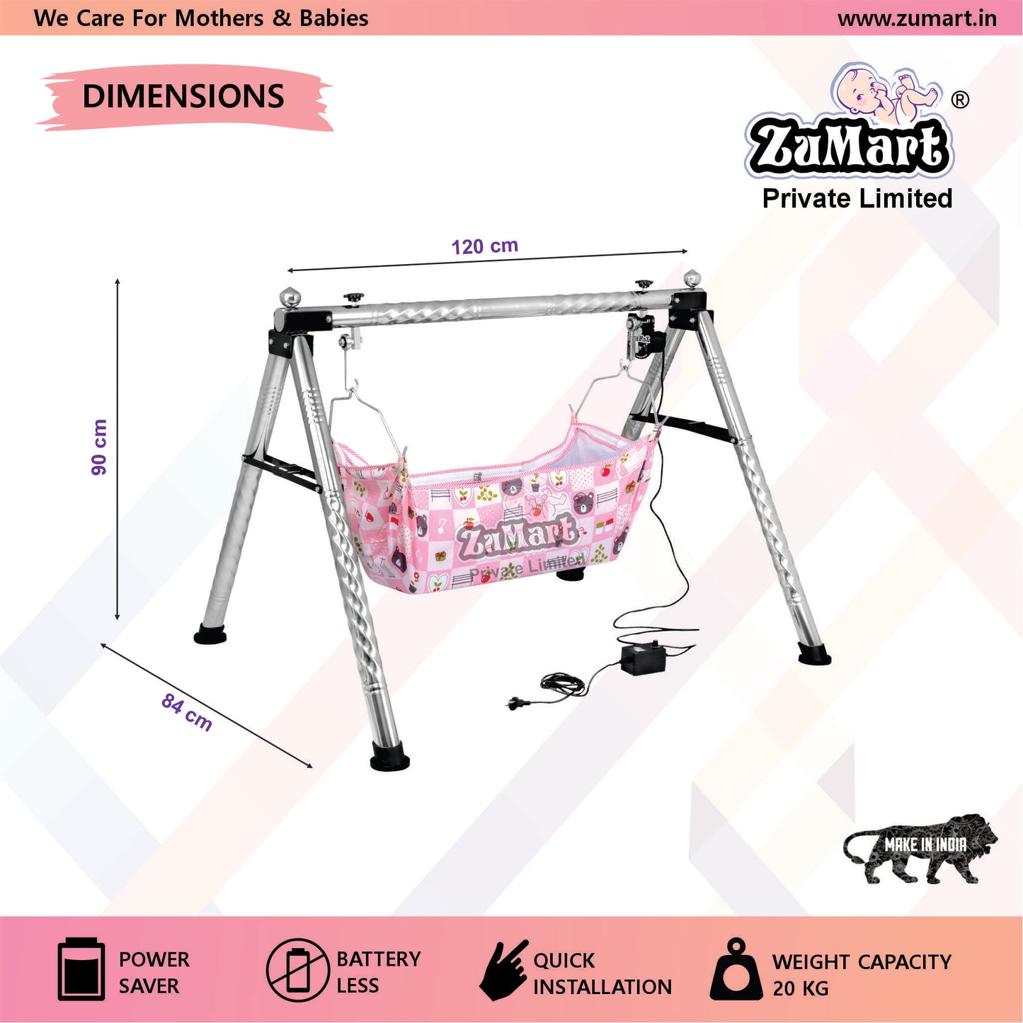 Round Pipe Heavy Weight Automatic Baby Cradle