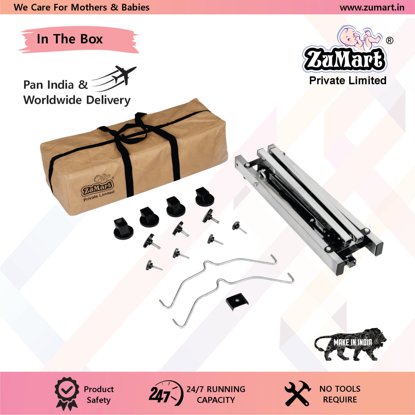 NRI Heavy Weight Manual Baby Cradle