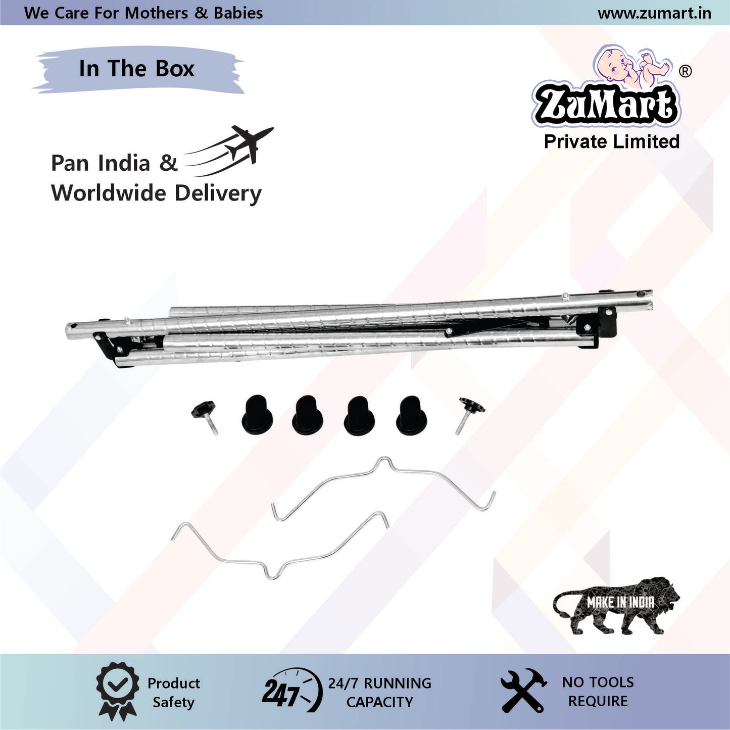 Round Pipe Light Weight Manual Baby Cradle