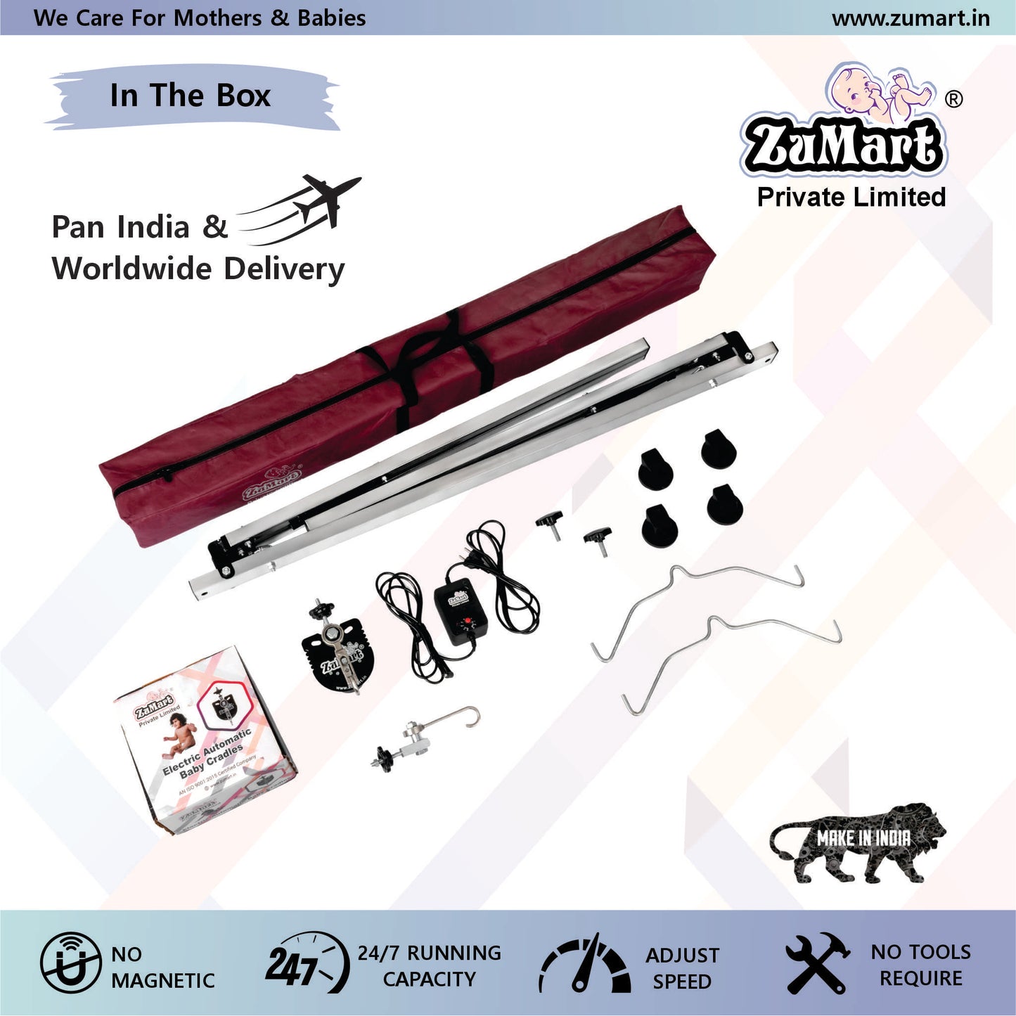 4 ft Light Automatic Baby Cradle