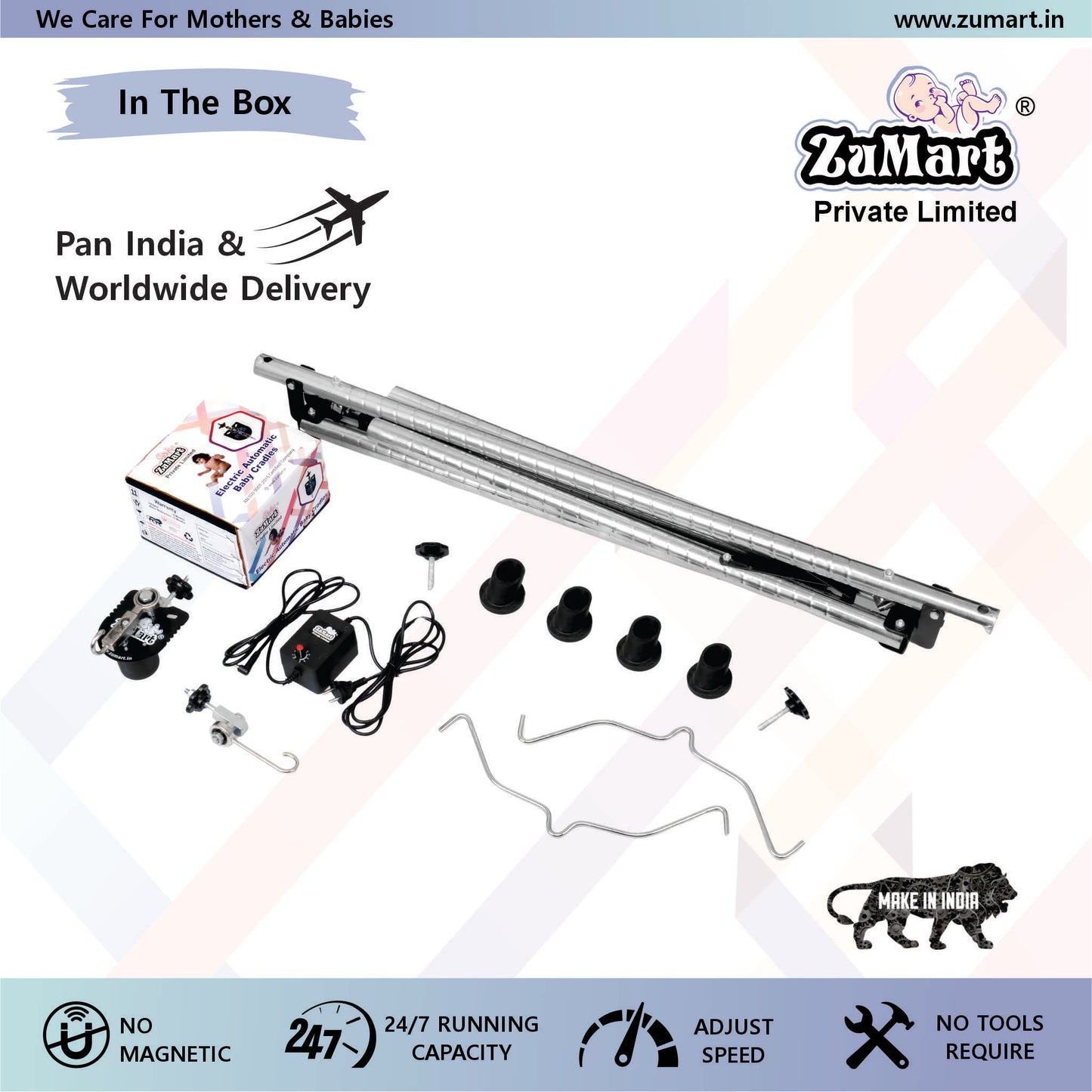 Round Pipe Light Weight Automatic Baby Cradle