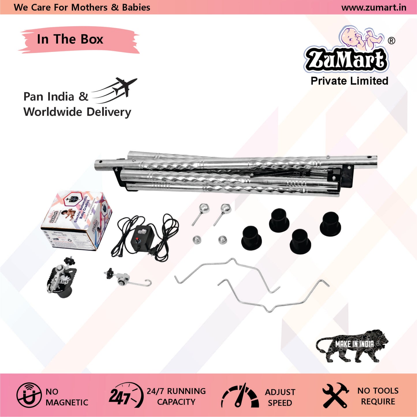 Round Pipe Heavy Weight Automatic Baby Cradle