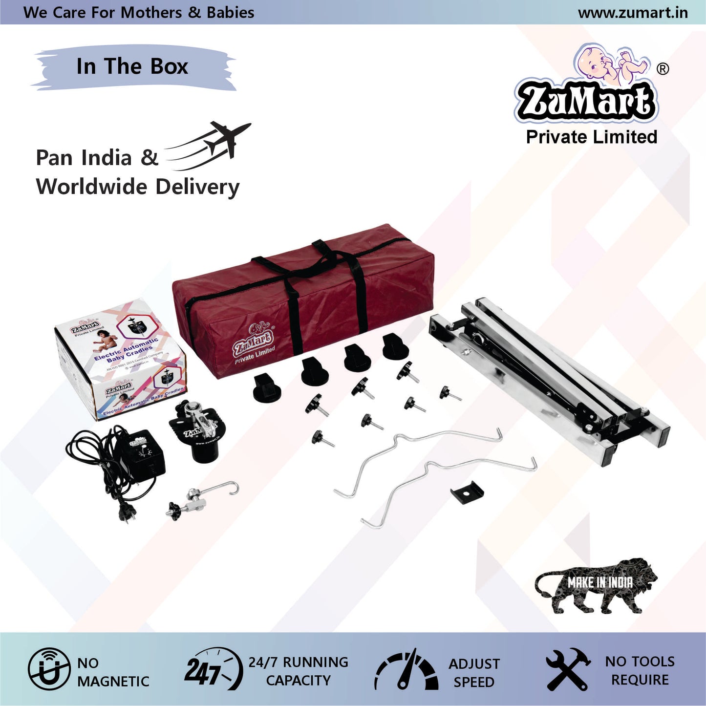 NRI Light Weight Automatic Baby Cradle