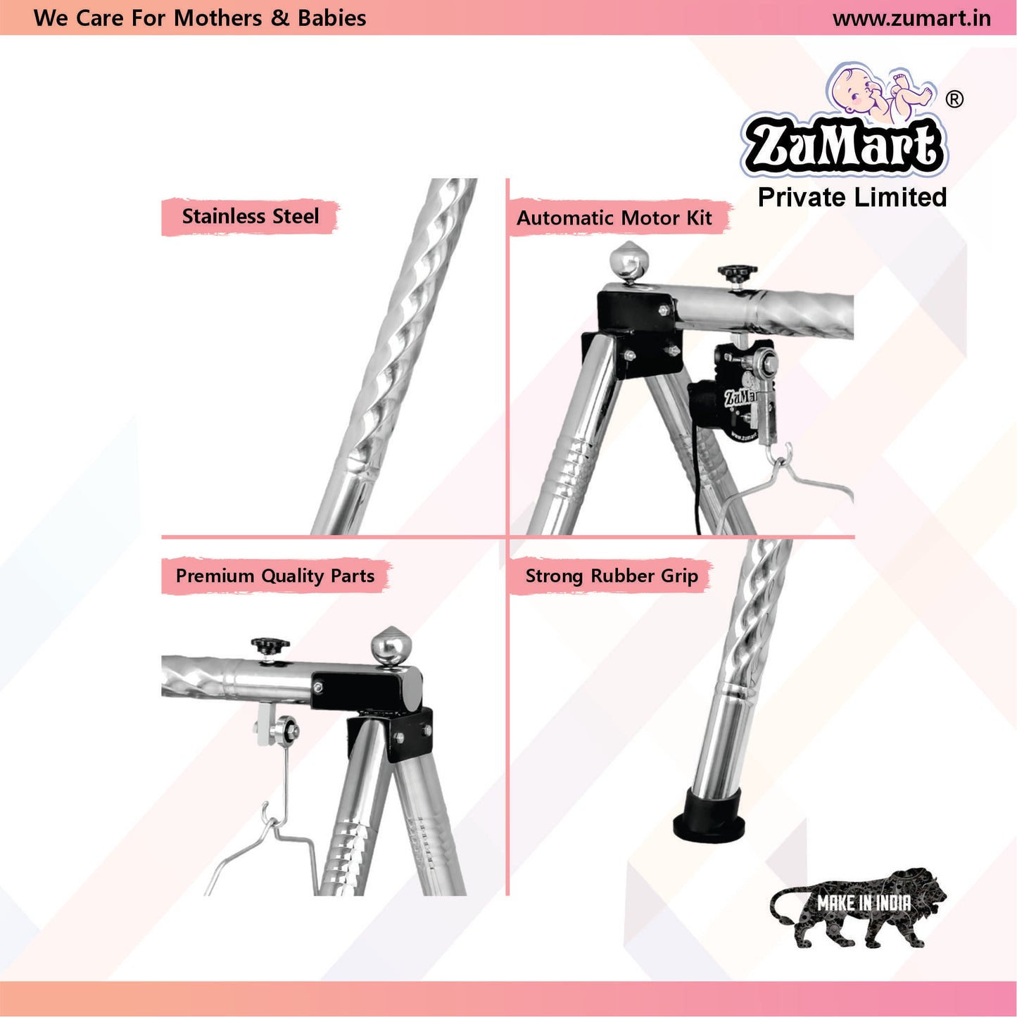 Round Pipe Heavy Weight Automatic Baby Cradle