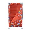 Multipurpose 6 Shelve Baby Wardrobe (Fabric Shelves) - Red (Iron)