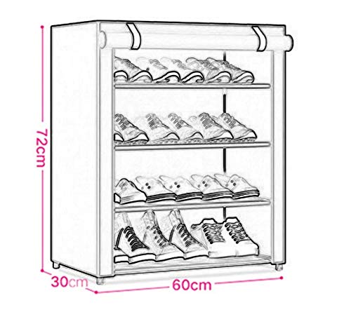 Mild Steel Red Cloth 4-5 Utility Shelves Shoe Rack/Shoe Stand Made In India