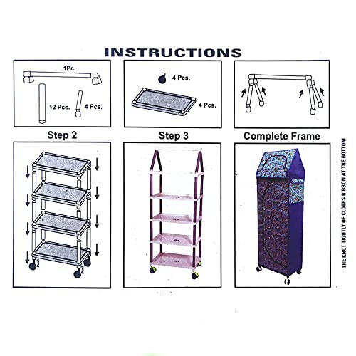 Multipurpose 5 Shelve Baby Wardrobe Cotton Collapsible Wardrobe