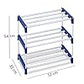 Metal Shoe Stand (Blue, 3 Shelves)