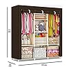 Wardrobe Cupboard Closet with Shelves Organizer Hanging Rail Rack Fold able Portable Canvas Drawers send as per color