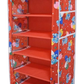 Multipurpose 6 Shelve Baby Wardrobe (Fabric Shelves) - Red (Iron)