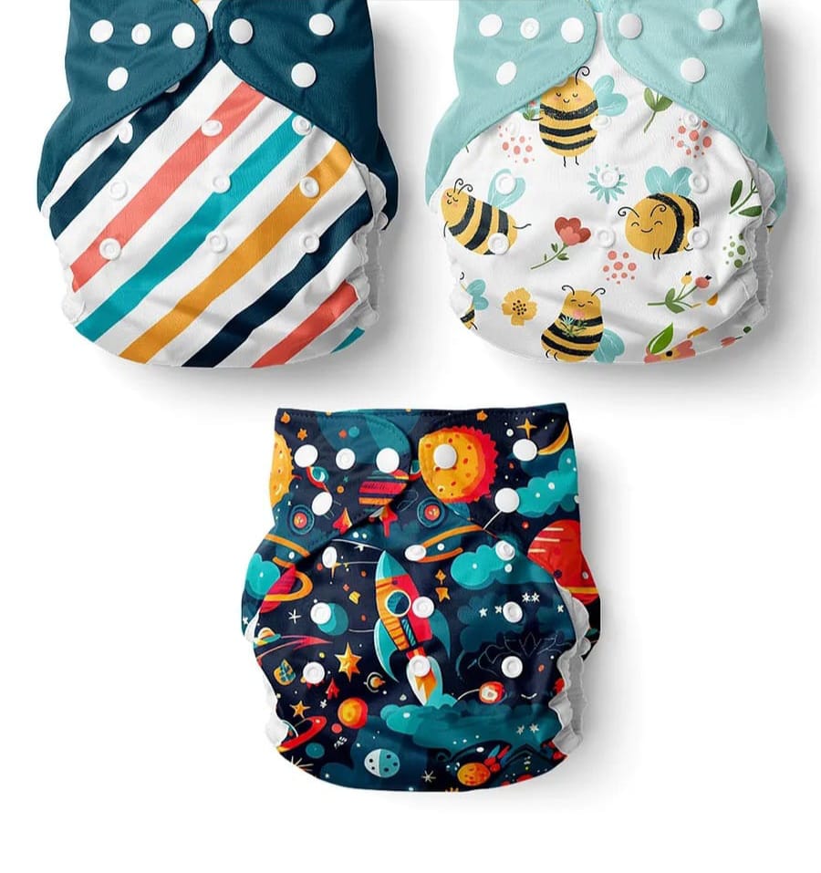 Printed Diaper With 3-Layer Pad